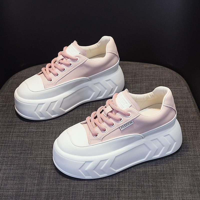 Bread Shoes Thick Bottom Inner Height Increase Casual Muffin Shoes White Shoes