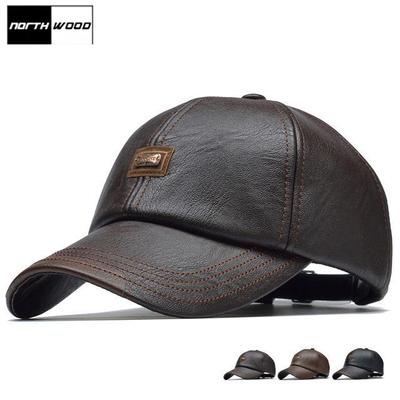 Northwood Winter Leder Baseball Caps Männer Snapback Cap Bone Masculino Herbst Leder Trucker Cap