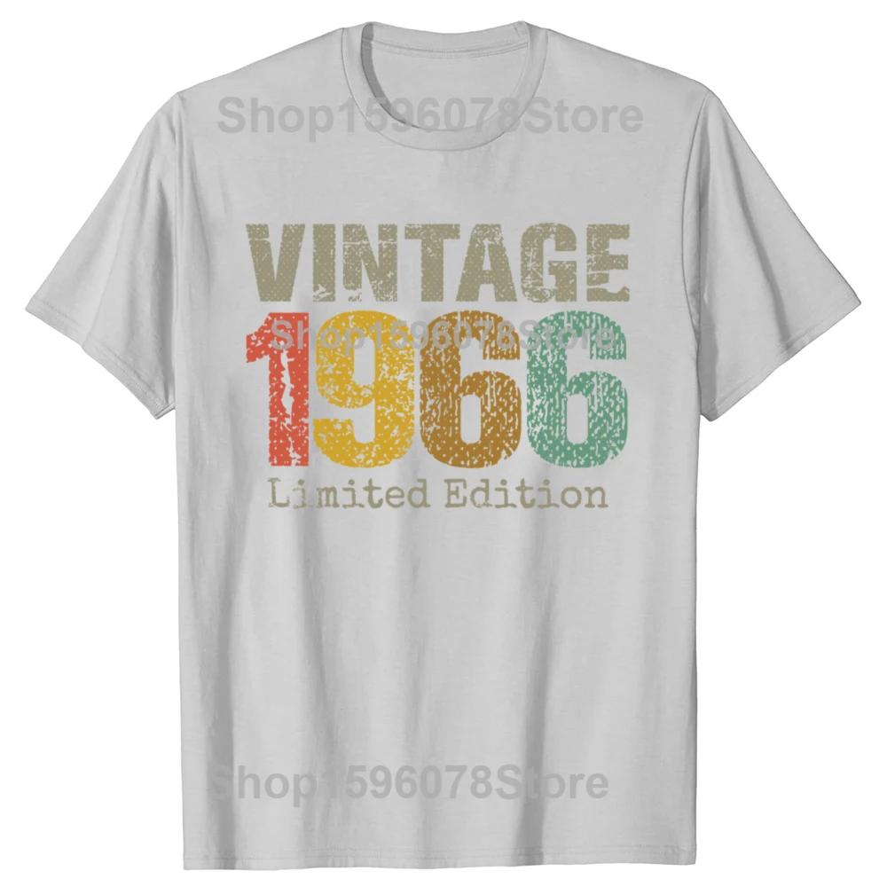New Men 60 Year Old Gifts Vintage 1966 Limited Edition T Shirt Oversize Printed Casual Tee shirt Casual Short Sleeve Vintage