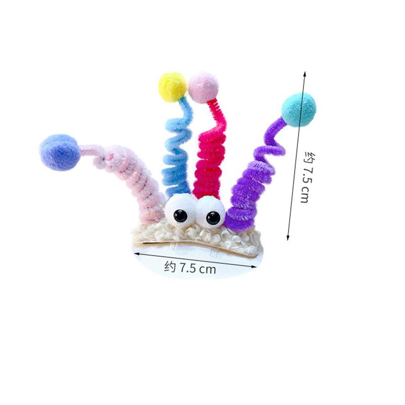 New Sweet Plush Hair Clip Trendy Cartoon Eye Hairpin Barrettes Hairgrip Side Clip Korea Hair Accessories For Women Headwear Gift