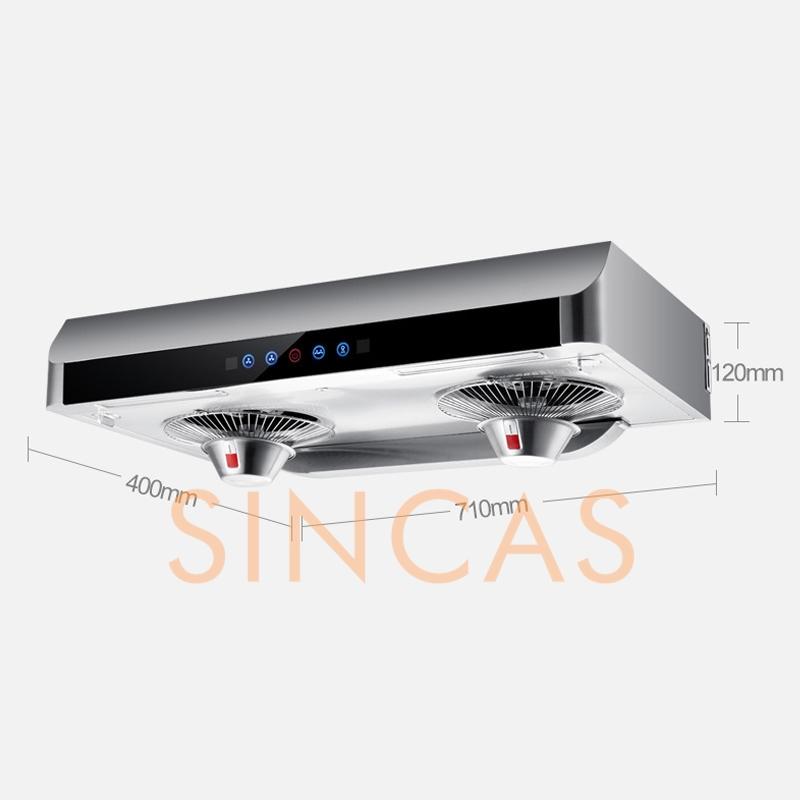 Ultrathin Range Hood For Kitchen Top Suction Dual Motor Strong Suction Force Kitchen Ventilator Energy Conservation Wide 710mm