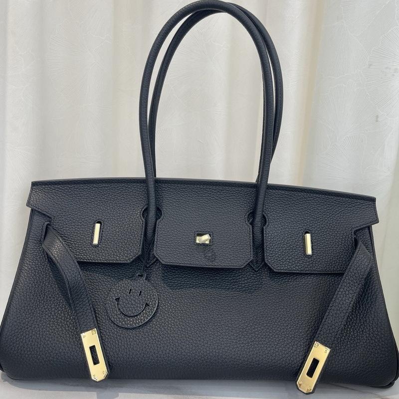 New Leather Female Baotou Layer Cowhide TC Leather 42cm Horizontal Low Version Inside Color