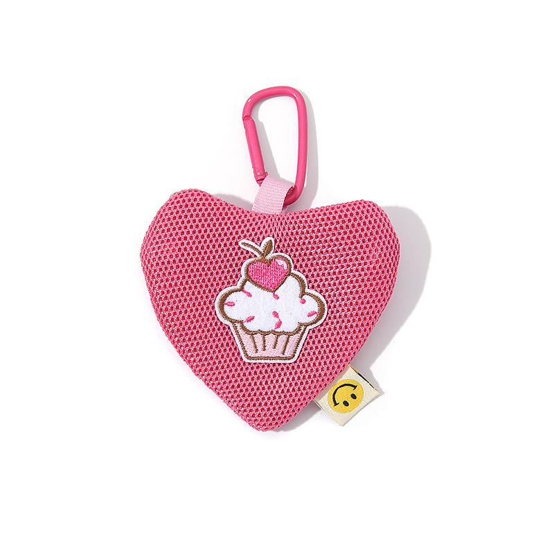 Niedliches einfarbiges Handy-Lanyard, Geldfach, Cartoon-Netz-Schlüsselanhänger, Kopfhörertasche, Studentenausweishülle, Mini-Aufbewahrungstasche