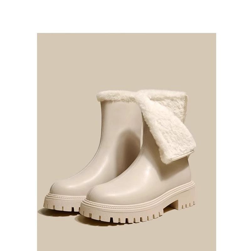 Winter Women Warm Plush Ankle Boots Comfort Non Slip Big Size Shoes Concise Cotton Short Botas De Mujer