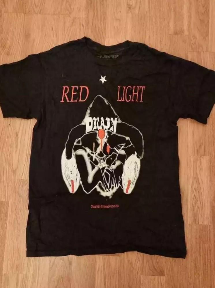 

Drain Gang Bladee Red Light Tshirt Music Cotton Black TShirt Unisex T-Shirt XXL