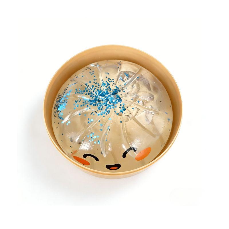 Squishy Bao Bun Fidget Transparent Glitter Dumpling Stress Relief Toy Slow Rising Steamer Box Squishy For Kids Trending Gift