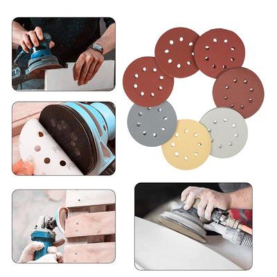 5 Inch 8 Hole Sanding Discs Set Hook and Loop Orbital Sander Paper Grits for Wood Polishing Wall Sanding Grinding Tools