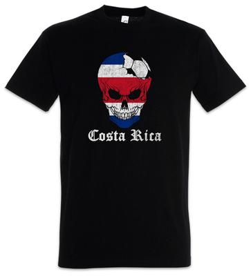 Costa Rica Football Skull I T-Shirt Rican Soccer Flag World Championship