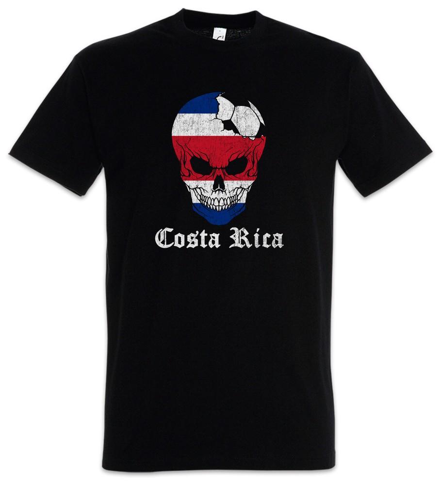 Costa Rica Football Skull I T-Shirt Rican Soccer Flag World Championship