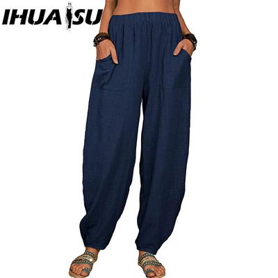 Women's Casual Pants Loose Cotton and Linen Casual Pants Home Harlan Pants