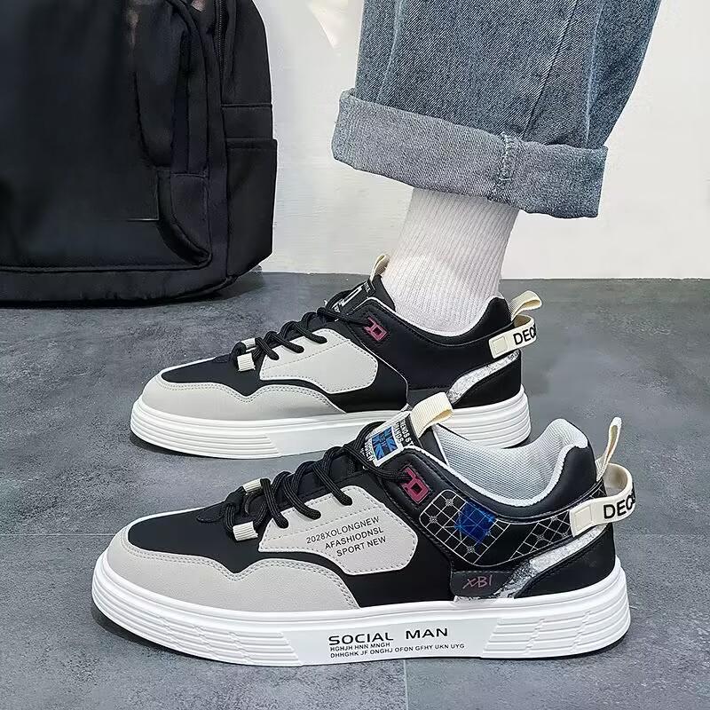 

Весенние мужские туфли большого размера 48 модные кроссовки повседневные кожаные спортивные туфли 39 чёрный