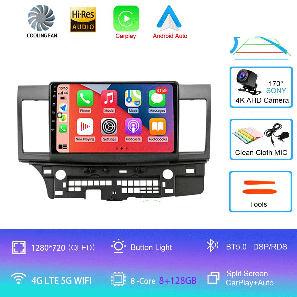 For Mitsubishi Lancer 2007-2012 Android 14 4G Car Radio Car Radio Multimidia Video Player Navigation GPS 2din 2 Din Carplay