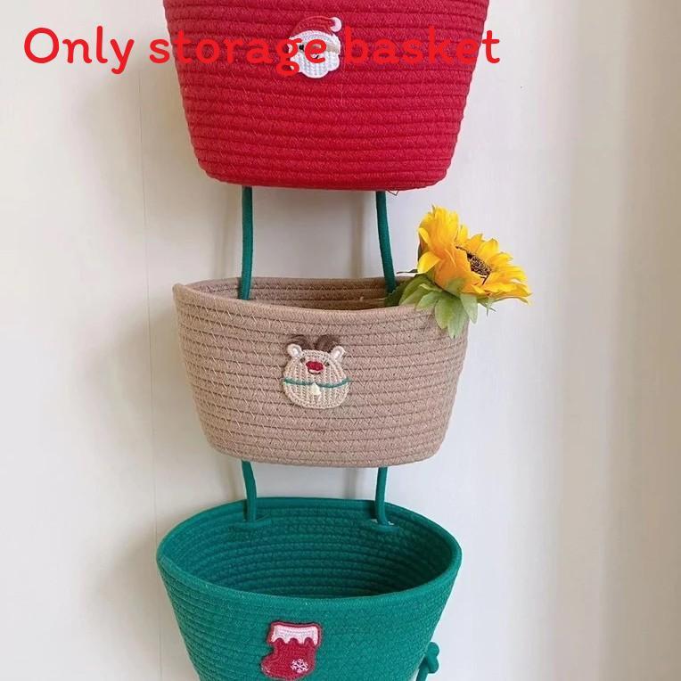 Wall Mounted Storage Basket With Cotton Weave For Dorm Room Organization And Household Use