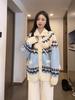 2024 Women's Fair Isle Jacquard Cardigan: Cozy Turn-Down Collar, Loose Fit for Autumn/Winter