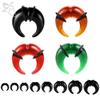 ZS 1 PC Colorful Glass Ear Plug And Tunnel Horn Shape Nose Septum Piercing 00/0/2/4/6G Ears Stretcher Large Gauge Flesh Expander
