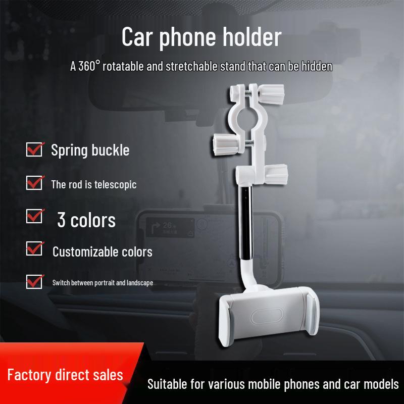 Multi-functional Car Phone Holder for Rearview Mirror