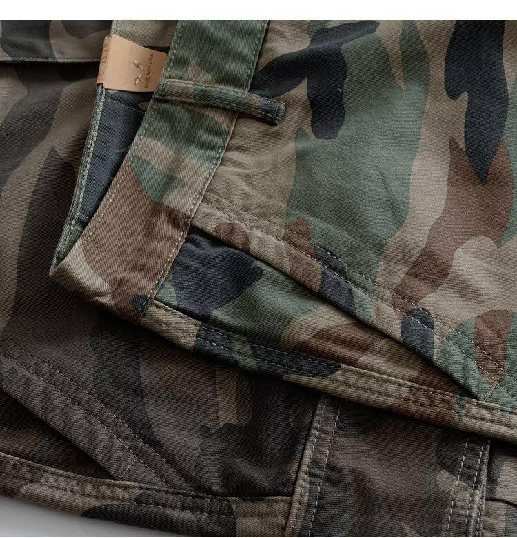 Heavyweight Cotton Men's Harajuku Retro Camo Workwear Shorts