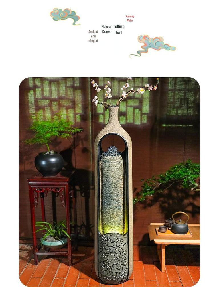 Chinese Indoor Waterfall Ornament: Living Room Fountain for Wealth & Home Decor