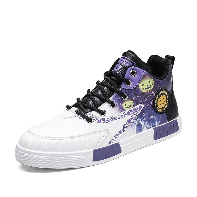 39-47 Large size foreign trade casual shoes New men's shoes Youth fashion high-top board shoes Guochao leather sneakers