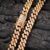 Fashion Bling Bling Gold Plated Cuban Link Chain Bracelet 12mm Square CZ Cubic Zirconia Cuban Bracelet Hip Hop Jewelry