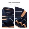 MONTAGUT Men's Colorblock Striped Long Sleeve Polo Shirt