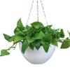 7Pcs Hanging Planters Drainage Metal Chains Plastic Holes And Flower Pots with Hanging Flowerpots