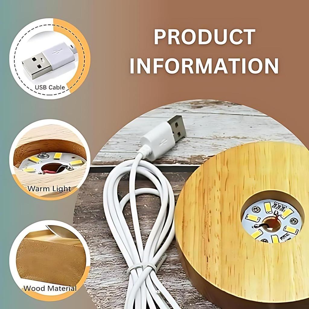 Crystal Happy Birthday Lamp Engraved Crystal Ball LED Night Light with Wooden Base - USB Powered Glass Ball Led Night Light Table Lamp for Kids Room