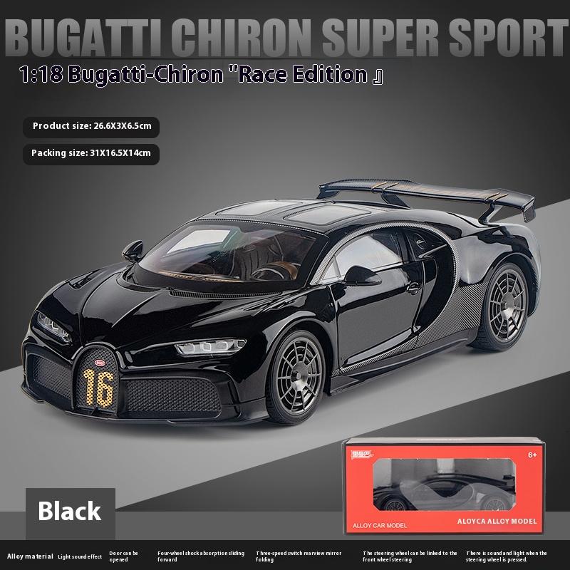

1/18 Scale Bugatti Chiron Alloy Car Model with Lights & Sounds - Ideal Gift for Car Lovers & Kids - Authentic Replica чёрный