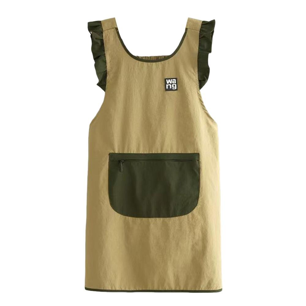 Anti-Fouling Küchenschürze mit Rüschenrand Restaurantuniform Floristikgeschäft Arbeitskleidung für Damen