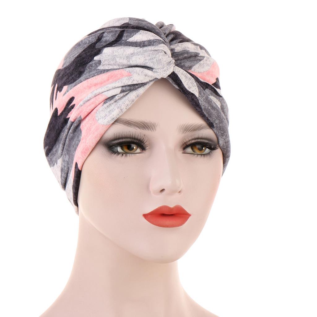 Floral Twist Leopard Print Headscarf Hat