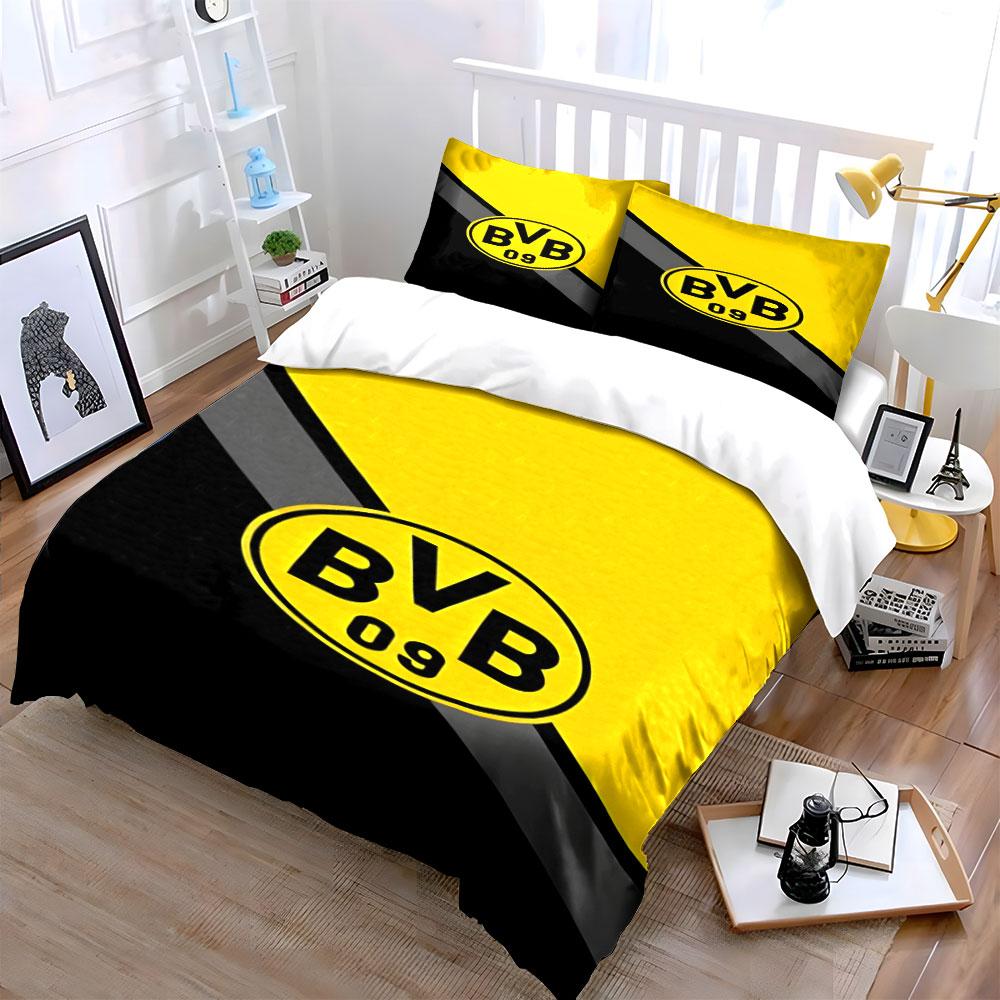 Gelbes BVB 09 Logo. Bettwäsche-Sets Bettbezug-Sets Bettbezüge Kissenbezüge(1* Bettbezug 2* Kissenbezüge ohne Bettdecke)