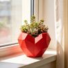Fun Shaped Flower Pot Geometric Heart Shape Flowerpot, Decorative for Indoor Charming Plant Container Outdoor, Creative Love Planter Home Garden