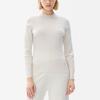 FILA White Special Series Solid Color Knitted Long Sleeve Crew Neck Sweater Women sweater F11W247403F-IV