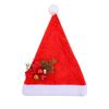 Comfortable Bow Christmas Hat Snowflake Flower Santa Claus Hat Velvet Korean Style Xmas Cap Adult