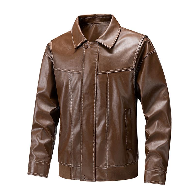 

Куртка из искусственной кожи в стиле ретро, короткая мотоциклетная куртка, кожаная куртка, мужской стиль XXXL