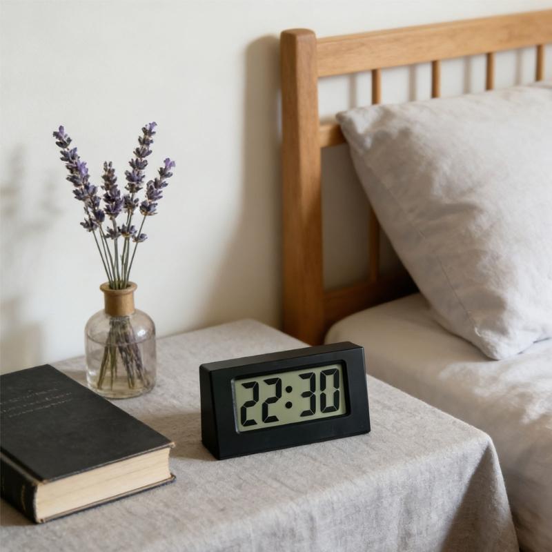 Mini Digital Clock for Car Dashboard,Battery Operated & Clear LCD Screen Time Display,Small Desk Clock for Bathroom