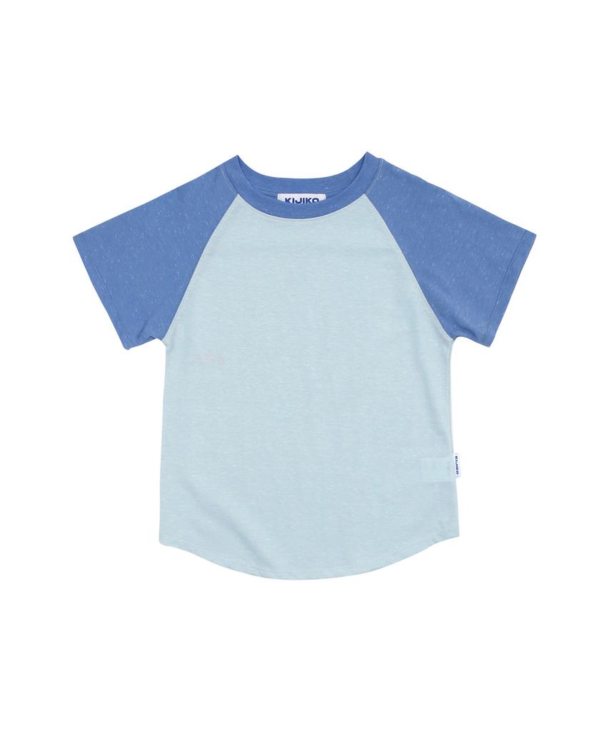 KIJIKO Ke403. Back Logo Raglan Tee Blue