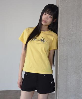 PRENDA Loody Semi Crop Tee Yellow