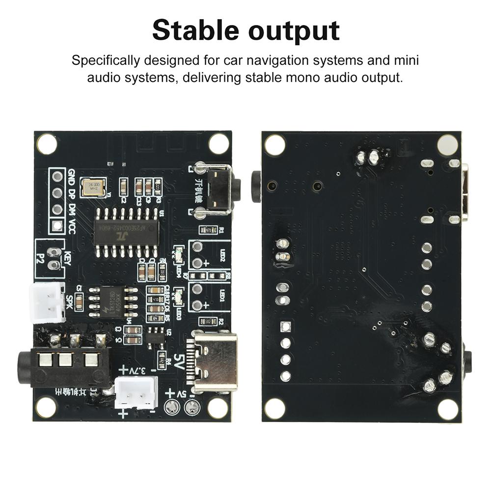 DC 5V 5W Bluetooth Amplifier Board Mono Mini Audio Module Type-C Charging Port 3.7V-5V Wide Voltage for Car Navigation
