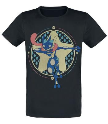 Greninja - Maglietta Star nera Uomo Manica Corta Girocollo 100% Cotone