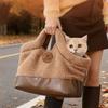 Soft Pet Carrier Bag Warm Pet Tote Bag Practical Cat Handbag  Autumn Winter