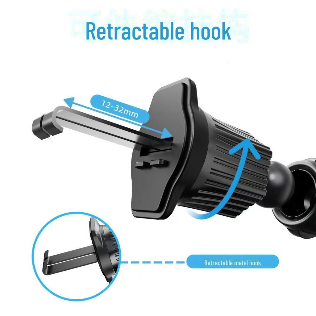 Car Air Vent Phone Holder with Metal Hook for Stability