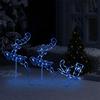 Christmas Decoration LED Reindeer & Sled Acrylic 260 X 21 X 87 Cm Blue