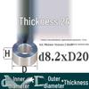Außen-Ø 20mm Aluminiumlegierung Flache Unterlegscheibe Abstandshalter mit M6/M8/M10/M12 Innenloch - Metallwellenbuchse Isoliersäule.