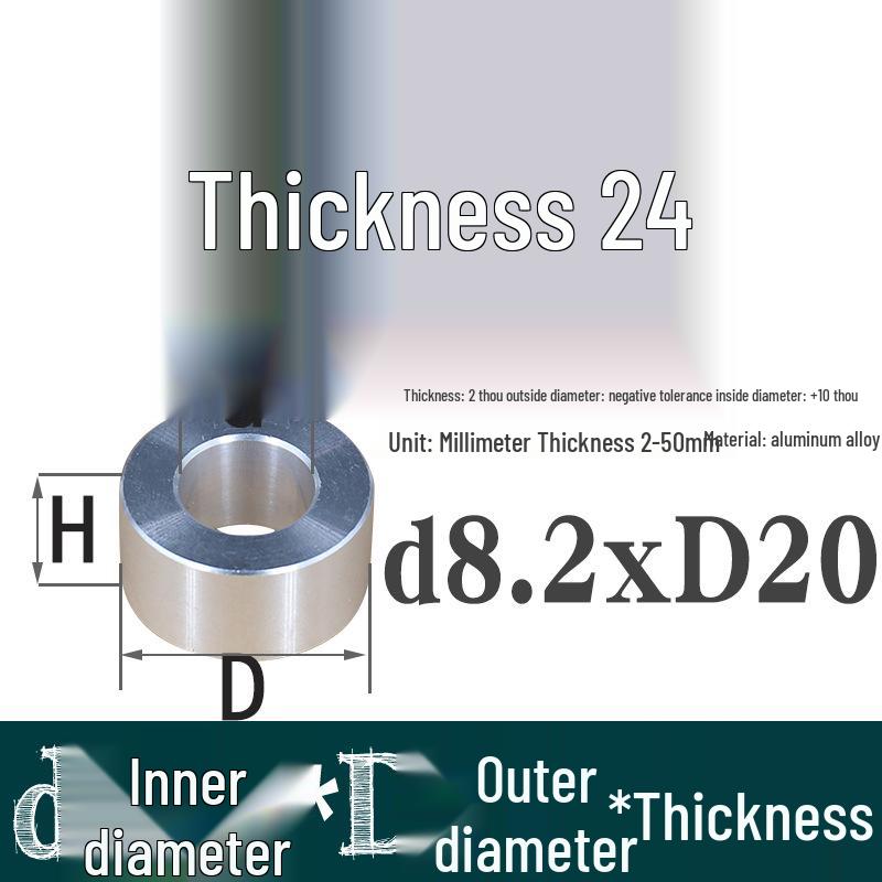 Außen-Ø 20mm Aluminiumlegierung Flache Unterlegscheibe Abstandshalter mit M6/M8/M10/M12 Innenloch - Metallwellenbuchse Isoliersäule.