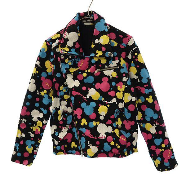 Disney All-over Mickey Mouse pattern cotton Riders jacket M Women Used