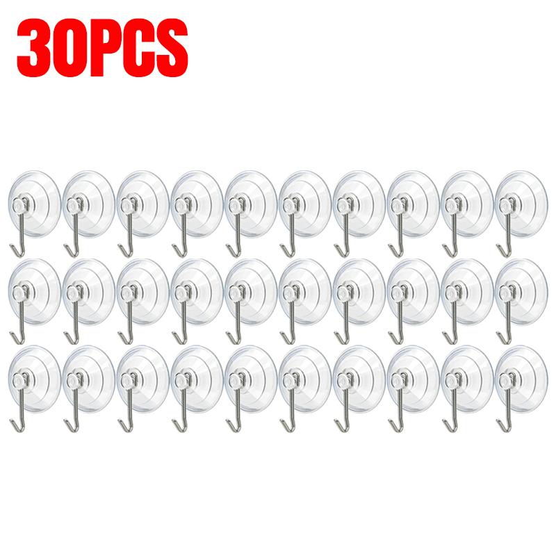 Transparent PVC Suction Cup Hooks Heavy Duty Removable Glass Hook Hanging Towels Keys Holders Kitchen Bathroom Window Hangers