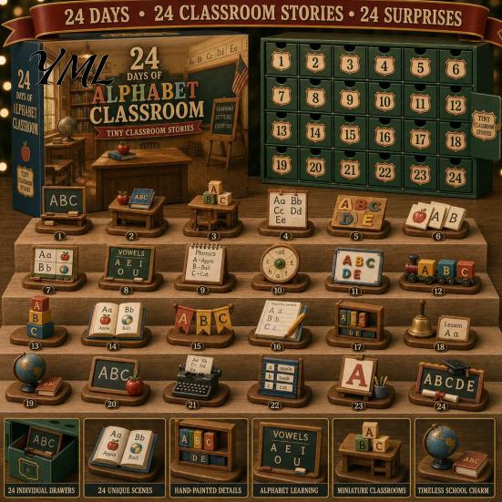 Simulation Scene Accessories 2026 Career Advent Calendar, 24-Day Countdown Box with Mini Occupation Retro Gift Set Figures, Community Helper Ornament
