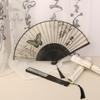 5Styles Retro Style Folding Fan Female Japanese Pattern Retro Cloth Art Craft Gift Home Decoration Ornament Dancing Hand Fan