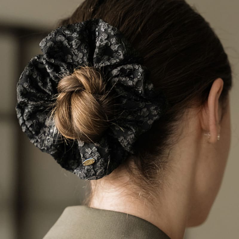 HAS HON005 Lace Jacquard Scrunchie